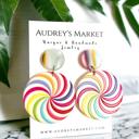  Multi-Colored Disc Pop Colorful Statement Acrylic Earrings