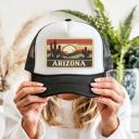  Arizona Sunset Desert Trucker Hat: Faux Embroidery