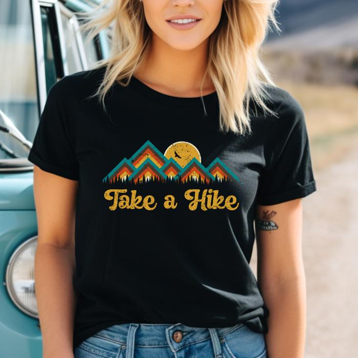 Take a Hike Mountain Graphic T-shirt, Sassy Statement Tee, Hiking Shirt