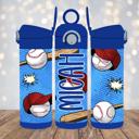  Baseball 12 oz Leak Proof Flip Top Personalized Water Bottle