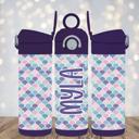  Mermaid Scales Pastel 12oz Flip Top Leak Proof Kids Water Bottle Tumbler