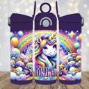  Unicorns and Rainbows 12 oz Flip Top Water Bottle Tumbler, Leak Proof