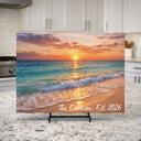  Ocean Beach Sunset 15" x 11" Personalized Tempered Glass Cutting Board