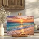  Ocean Beach Sunset 15" x 11" Personalized Tempered Glass Cutting Board