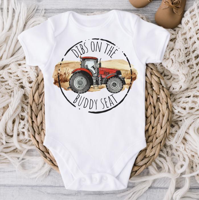 Dibs on the Buddy Seat Baby Bodysuits