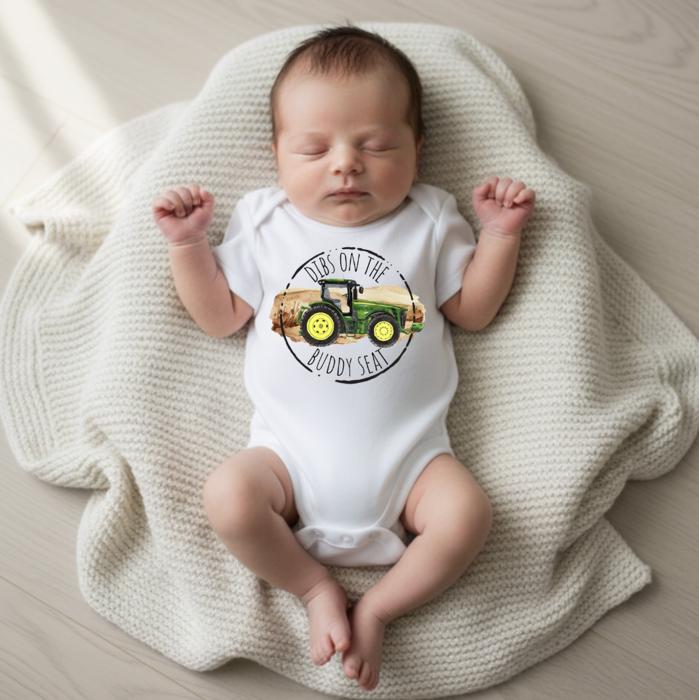 Dibs on the Buddy Seat Baby Bodysuits