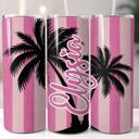 Pastel Striped Tropical Personalized 20 oz Tumbler