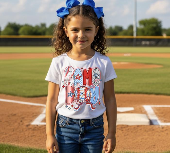 Game Day Baseball Girls Tee Shirt