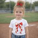 Baseball Coquette Bows Girls Tee Shirt