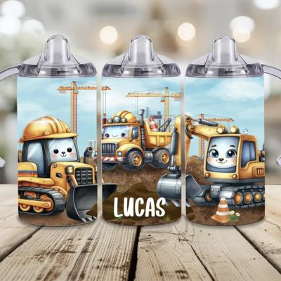 Construction Personalized Boys Sippy Cup Tumbler