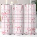  Pink Bows and Stripes 20 oz Stainless Steel Tumbler