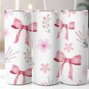  Pink Bows and Flowers 20 oz Stainless Steel Tumbler