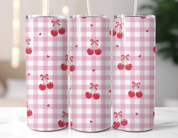 Black and White Checkered 20 oz Tumbler
