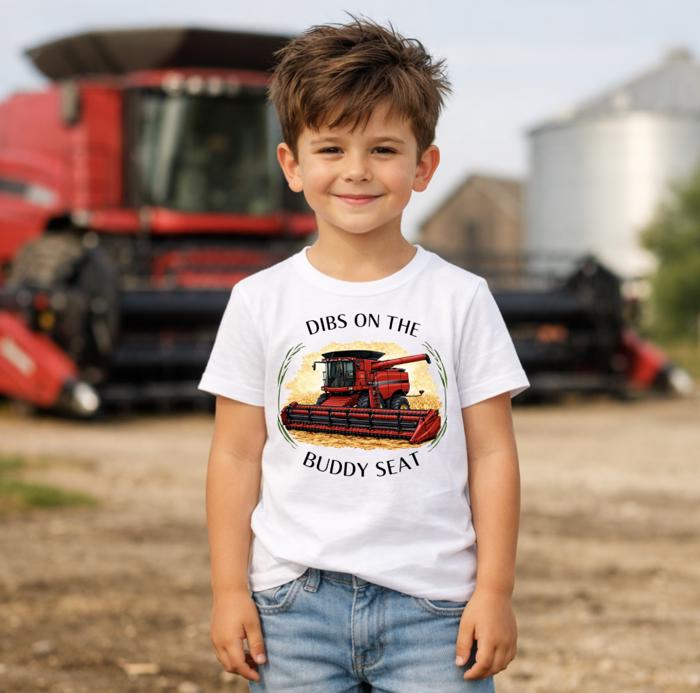 Dibs on the Buddy Seat Kids Tee Shirts