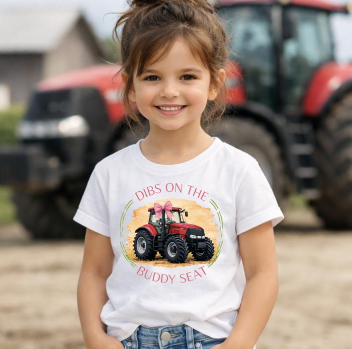 Dibs on the Buddy Seat Kids Tee Shirts