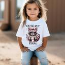  Cute But Feral Girls Trendy Funny Raccoon Tee Shirt