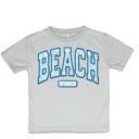  Beach Vibes Faux Embroidery Lined letters Girls Summer Tee Shirt