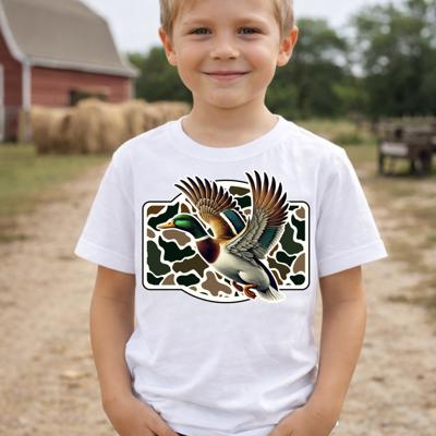 Mallard and Camo Boys Hunting Tee Shirt