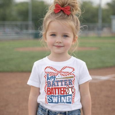 Hey Batter Batter Swing Girls Baseball Tee Shirt