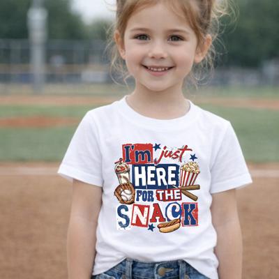 Just Here for the Snack Unisex Kids Baseball Tee Shirt