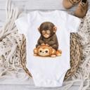  Team Punch Monkey and Stuffed Animal Baby Onesie