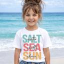  Salt Water, Sea Shells Sun Shine Girls Summer Beach Tee Shirt
