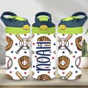  Baseball Sports Tumbler, Flip-top Leak-Proof Toddler Water Bottle