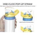  Baseball Sports Tumbler, Flip-top Leak-Proof Toddler Water Bottle