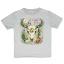  Boho Wildflowers Western Skull Girls Tee Shirt