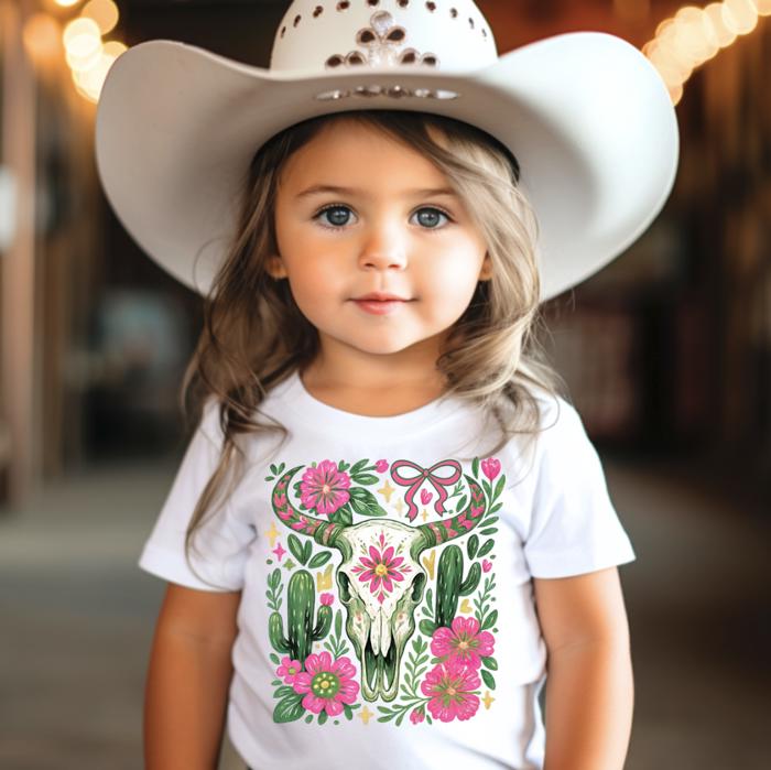 Western Boho Skull Girls Tee Shirt