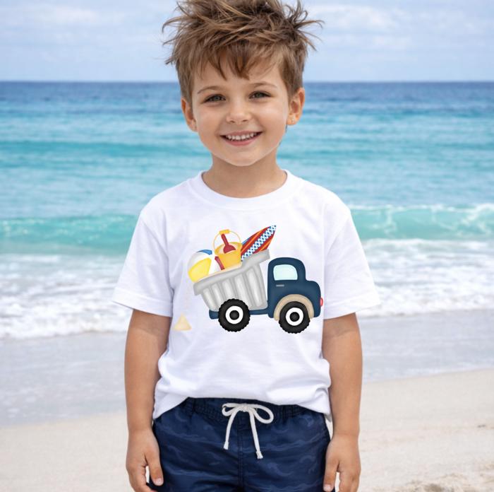 Beach Dump Truck Sand Toys Boys Summer Tee Shirt