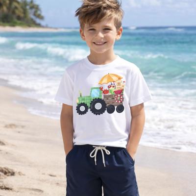 Green Tractor and Beach Toys Boys Tee Shirt
