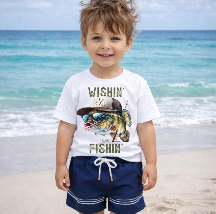 Wishin I was Fishin Boys Tee Shirt