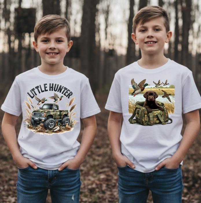 Little Hunter and Mallards Boys Hunting Tee Shirts