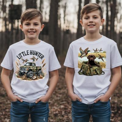 Little Hunter and Mallards Boys Hunting Tee Shirts
