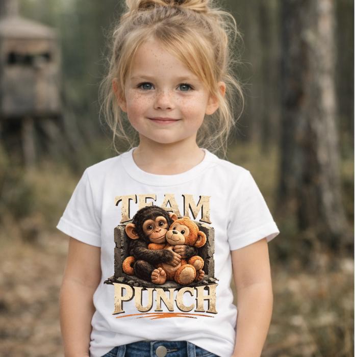 Team Punch Viral Monkey and Stuffed Animal Kids Tee Shirt