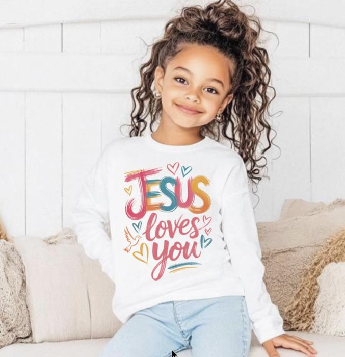 Jesus Loves You Girls Christian Tee Shirt