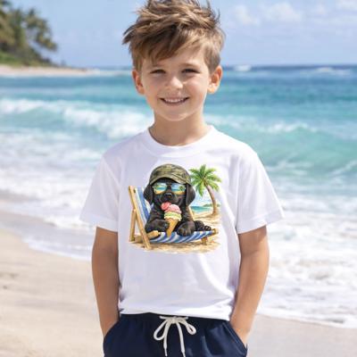 Black Lab and Ice Cream Cone Boys Summer Tee Shirt