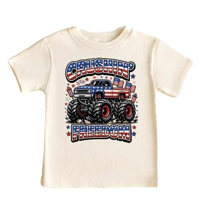 Crushin Freedom Monster Truck Boys 4th of July Patriotic Tee Shirt