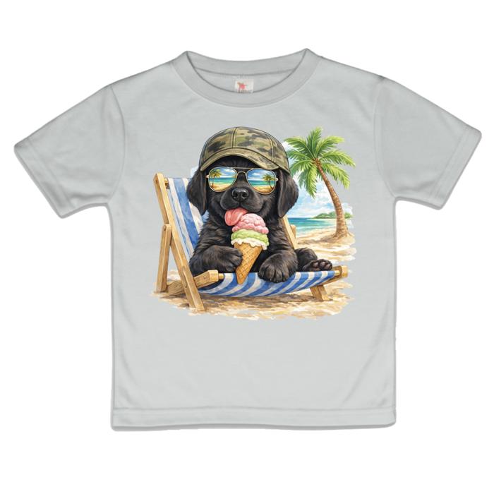 Dog and Ice Cream Cone Kids Summer Tee Shirt