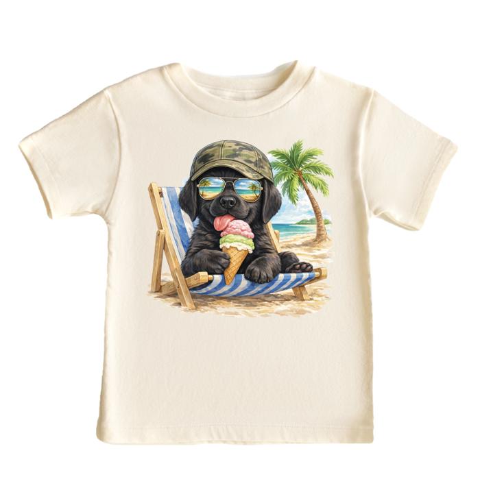 Dog and Ice Cream Cone Kids Summer Tee Shirt