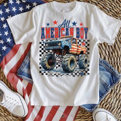 All American Boy Patriotic 4th of July Boys Tee Shirt