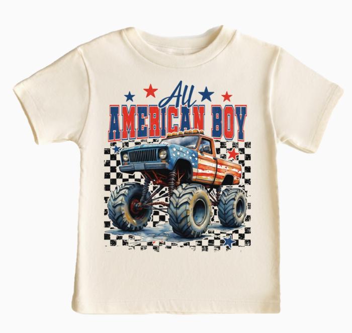 All American Boy Patriotic 4th of July Boys Tee Shirt