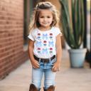  Popsicles and Coquette Bows Girls Patriotic Tee Shirt