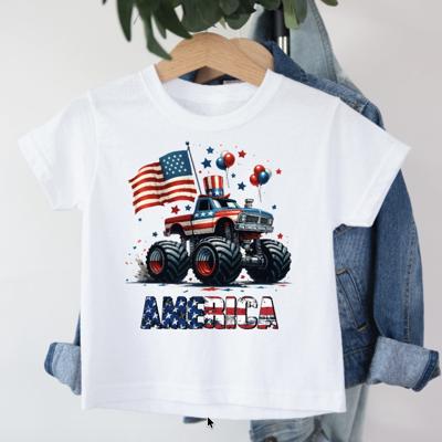 America Monster Truck Boys Tee Shirt