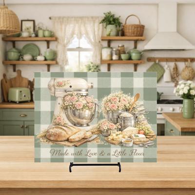 Cottagecore Vintage Mixer Glass Cutting Board, 7 different colors available