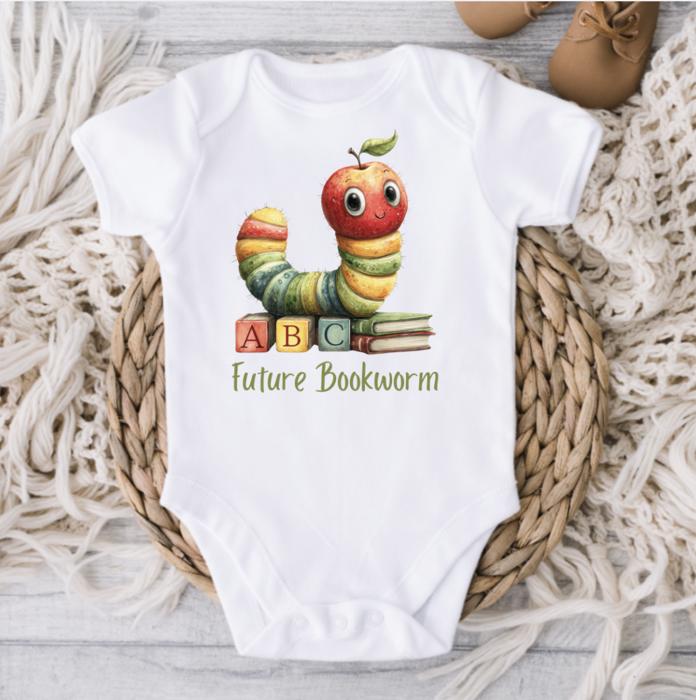 Good Day to Read to Me Book Worm Baby Bodysuit