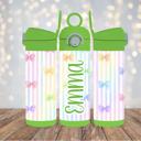  Pink Coquette Bows and Stripes Girls 12oz flip Top Water Bottle