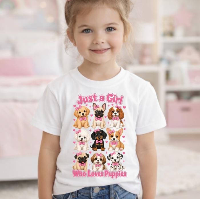 Just a Girls Who Loves Puppies Tee Shirt