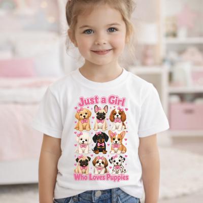 Just a Girls Who Loves Puppies Tee Shirt